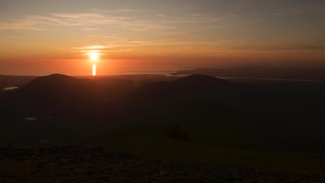 Snowdonia mountains day to night sunset holy grail time lapse
