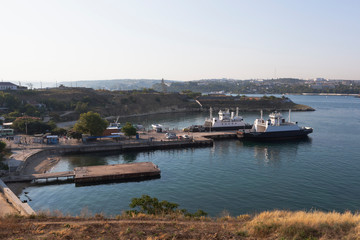 Fototapeta premium Severnaya Bay in the early summer morning in the city of Sevastopol, Crimea