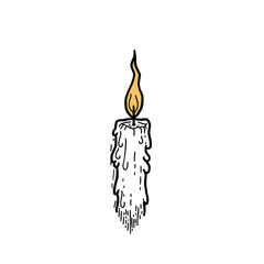 Vector hand drawn sketch of candle