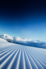 Beautiful view from the ski slopes in France, St. Gervais. 