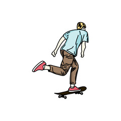 A skater style. Skateboard Vector illustration.