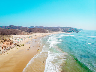 Paysages et vagues de l'oc&eacute;an sud ouest du Portugal Sagres