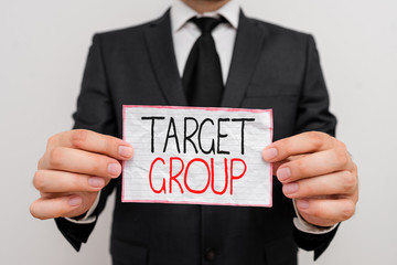 Handwriting text Target Group. Conceptual photo Particular showing that an advertisement intended to reach to