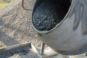 operation of the concrete mixer during the working process