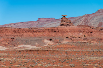 Rock formations named Hat Rock in Utah, USA