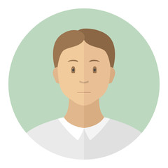 Caucasian man. Profile avatar. Vector icon.