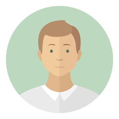 Caucasian boy. Profile avatar. Vector icon.