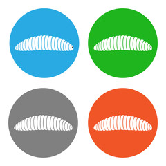Leafworm, agriculture pest. Icon set. Vector.