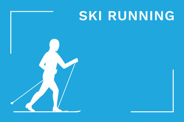 Ski running. Cross-country skiing. Vector illustration.