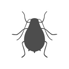 Aphid silhouette on white background. Vector icon.