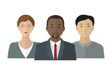 Team of international company. Vector illustration.