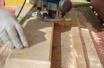 old master carpenter doing work