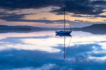 Clouds, Boats and Reflections - New Day on the Waterfront