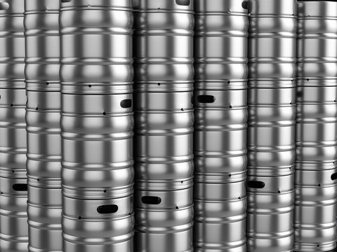 Beer kegs background