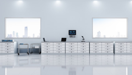 laboratory interior with accessories