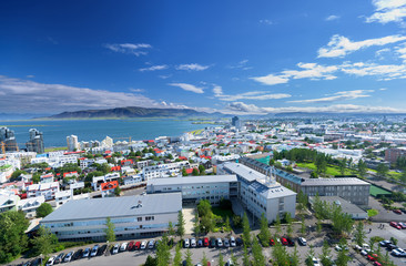 Reykjavik city skyline in Iceland