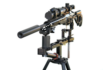 Modern sniper rifle with a telescopic sight