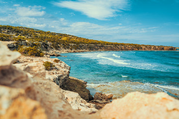Coastline with a blue water
