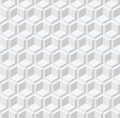 White abstract seamless geometric block texture on hexagon shape pattern
