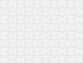White Jigsaw Puzzle 80 Pieces frame background, Vector Illustration