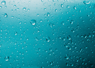 Blue water drops background texture