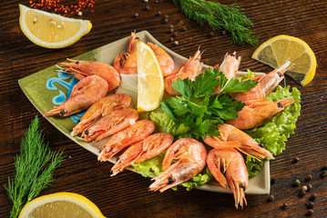 shrimps with lemon and herbs