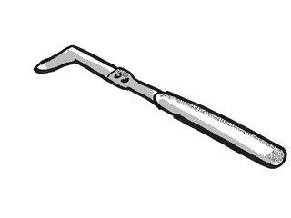 edging knife Cartoon Retro Drawing