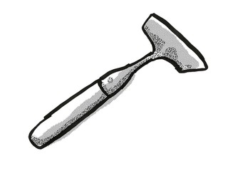  push hoe Garden Tool Cartoon Retro Drawing
