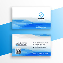 abstract blue visiting card layout design template