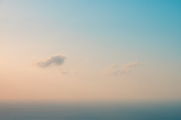 blue sky and cloud over ocean background - summer horizon -
