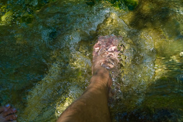 Obraz premium Ruscello di montagna a Piobbico nelle Marche