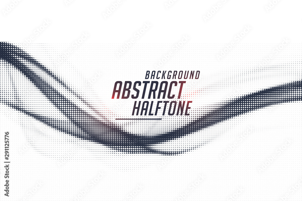 Wall mural abstract flowing halftone dots wave background design