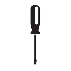 Construction tool screwdriver icon on white isolated background. Vector image.