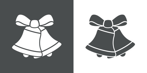 Icono plano campanas con lazo en gris y blanco