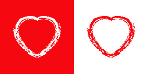Logotipo con corazón como dibujo a carboncillo en rojo y blanco © teracreonte