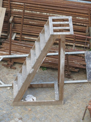 Fototapeta na wymiar wooden mobile stair