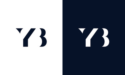 Abstract letter YB logo. This logo icon incorporate with abstract shape in the creative way. - obrazy, fototapety, plakaty