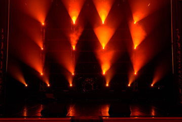 Concert light show, colorful lights in a concert stage