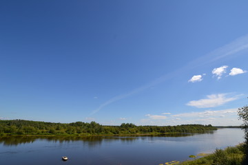 sky above the Colva River in the Perm region 
