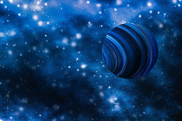 Stars, planet and galaxy in cosmos universe, space and time travel science background