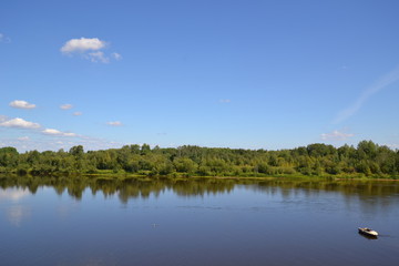 Obraz na płótnie Canvas Sunny summer day on the banks of river Colva, Urals