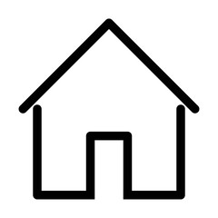 House icon with door, outline design vector - Vector