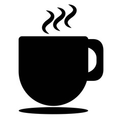 Coffee Cup Icon In Flat Style Vector Icon For Apps, UI, Websites. Black Icon Vector Illustration.