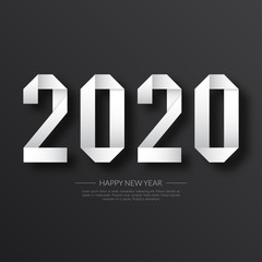 Happy new year 2020 . Greetings card. abstract background. Vector illustration.