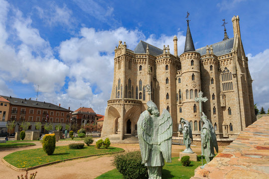 Astorga,Spain,4,2015;Episcopal palace neo-gothic building built between 1889 and 1915