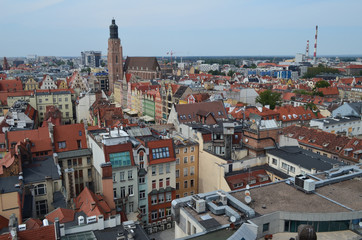 Naklejka na ściany i meble Wrocław-stare miasto latem/Wroclaw-the old town in summer, Lower Silesia, Poland