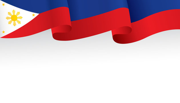 Philippines flag ribbon isolated on white background. Vector illustration