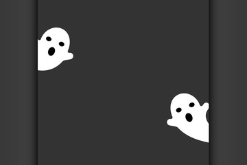 Halloween wallpaper, cute ghost in black background