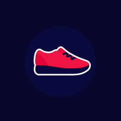 Running shoe icon, trainers or sneakers