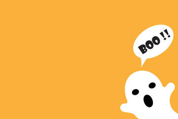 Halloween wallpaper, cute ghost in orange background